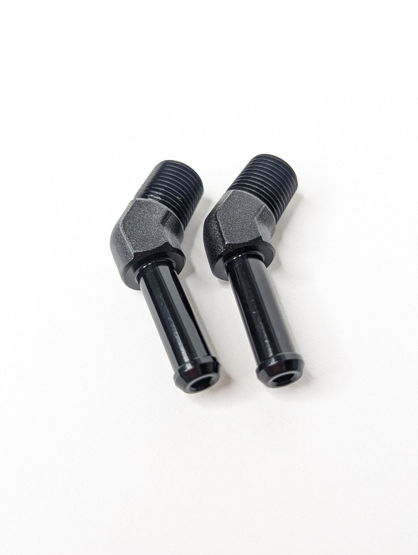 1/8" NPT to 1/4" Barb 45 Degree Fittings (2)